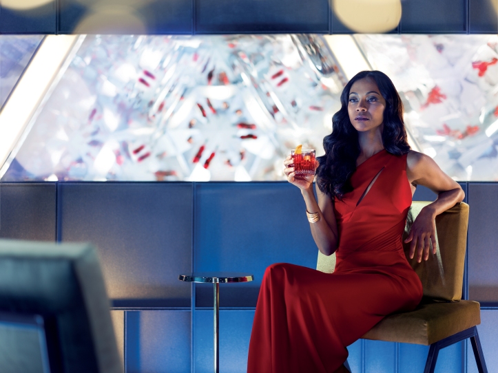 Lead protagonist Mia Parc_ played by Zoe Saldana_ enjoying the perfect Campari cocktail